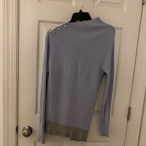 Rag & Bone Stylish Ribbed Sweater with Button Accents Slant Design